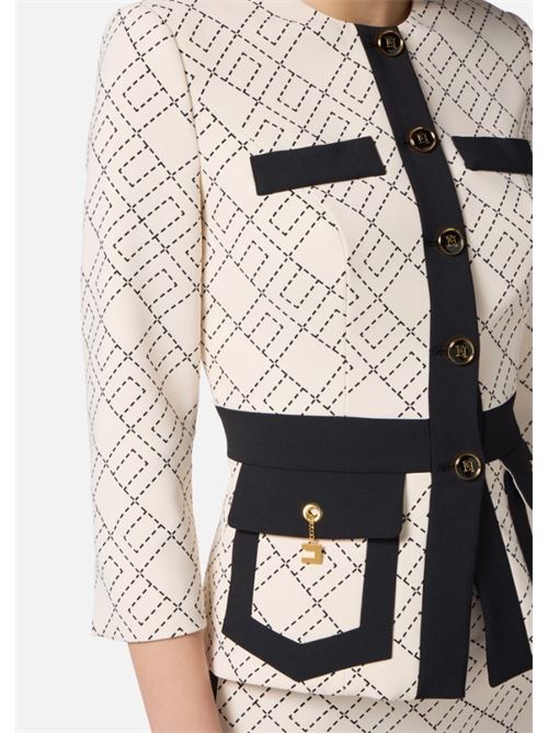 Bi-color jacket in double crepe ELISABETTA FRANCHI | GIS0156E2.EF1